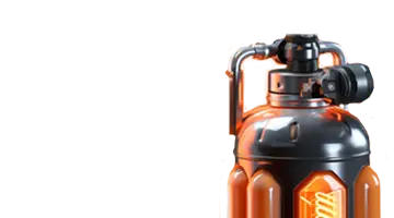 Изображение футуристической канистры с топливом, символизирующее энергию и усиление приветственного бонуса в Vulkan 24 интернет-казино.